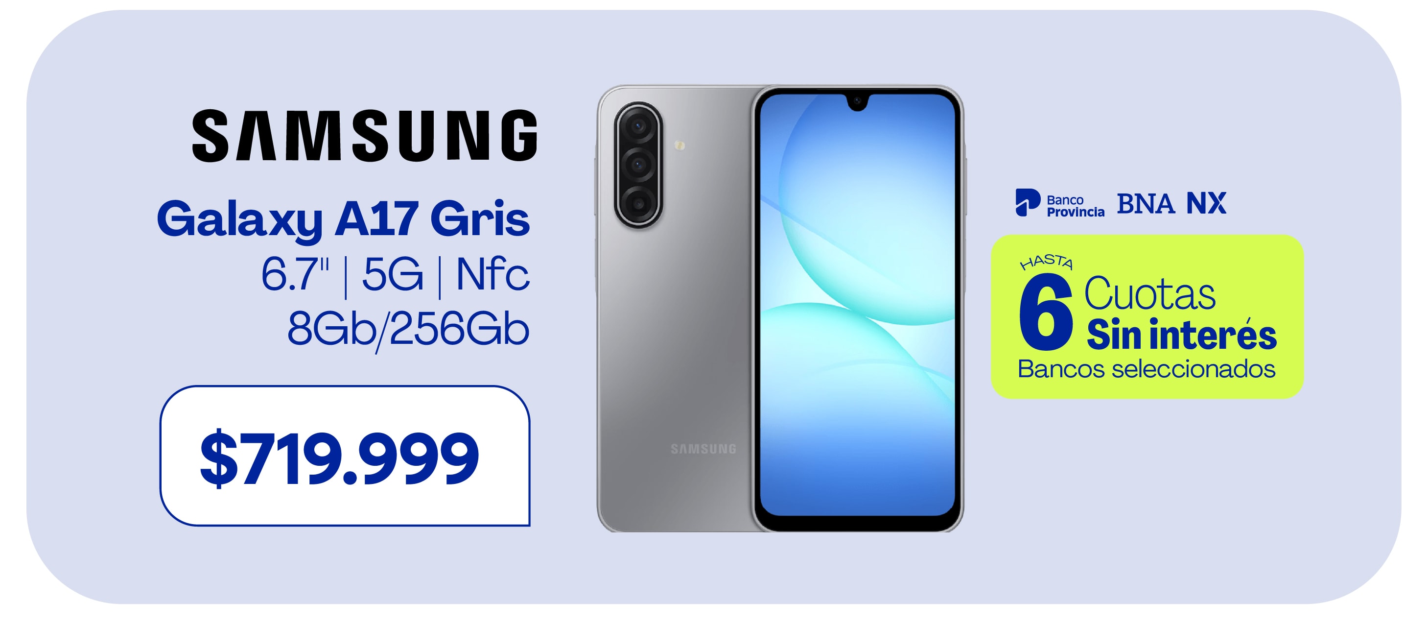 Samsung Galaxy A17 Gris 6.7
